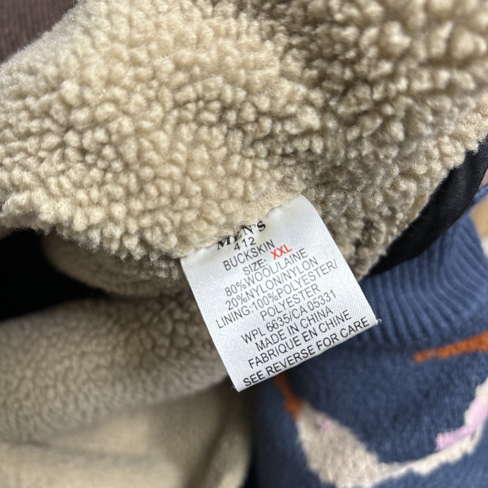 Woolrich 412 Brown Vest Men's 2XL Wool Sherpa Lined Zip Front - Picture 6 of 8